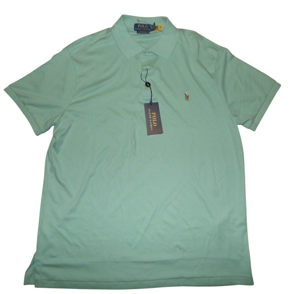 MENS POLO RALPH LAUREN SZ LRG CUSTOM FIT GREEN POLO SHIRT NWT